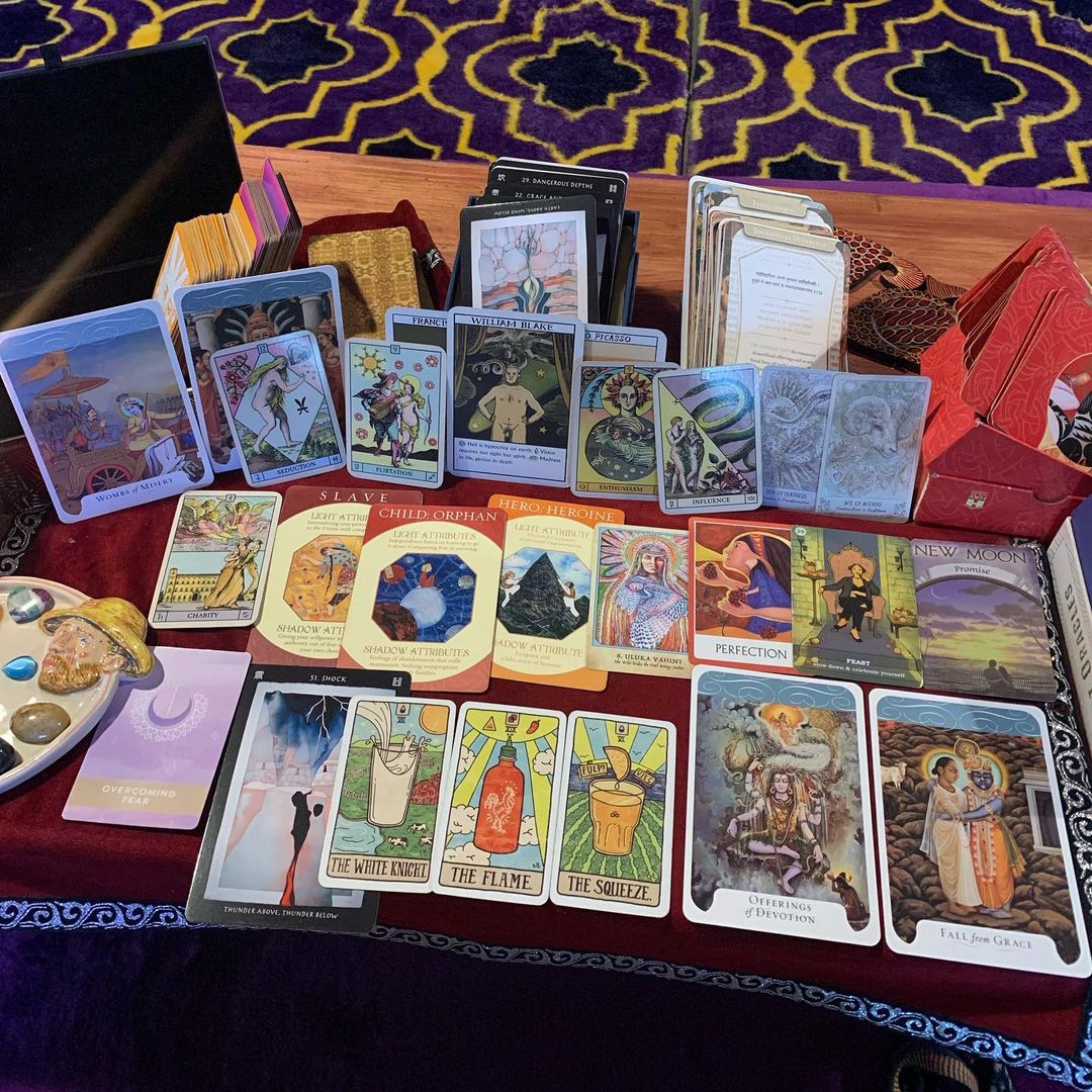 Tarot cards display